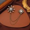 Vintage Baroque Crystal Cross Brooch for Women & Men - Rhinestone Classic Badge