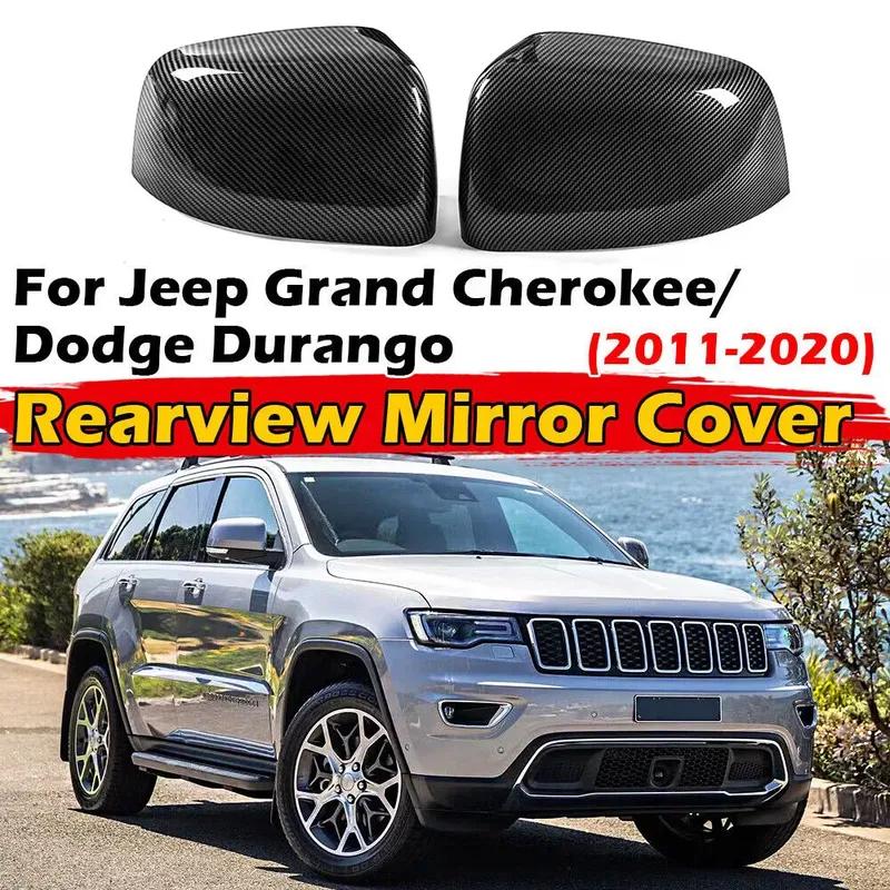 For Jeep Grand Cherokee Dodge Durango 2011- Car Sticker Rearview Side Mirror Cover Wing Cap Exterior Rear View Case Trim
