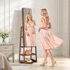 360° Swivel Jewelry Cabinet, 1550 Mm Tall, Full-Length Mirror with Storage, Standing Rotatable Jewelry Armoire Organizer, Lockable Door with 2 Keys,