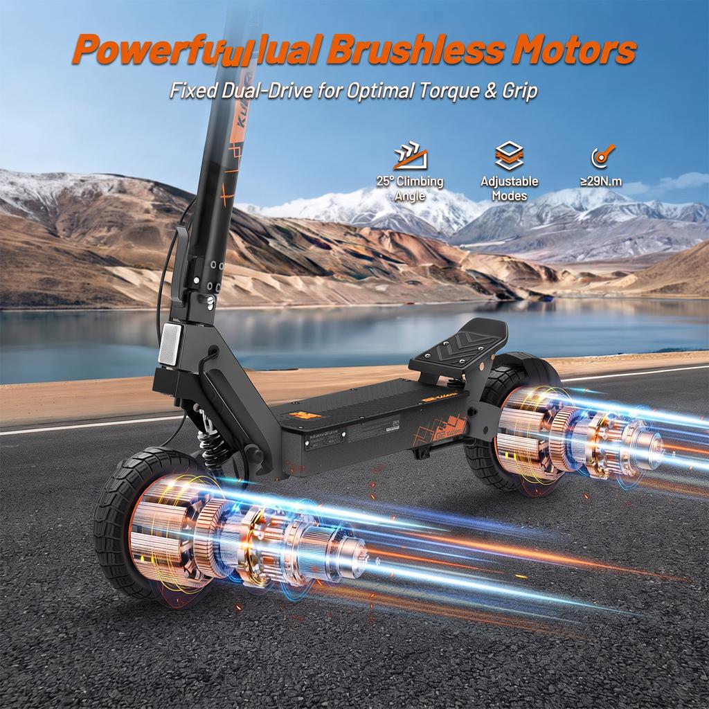 Monopattino Elettrico Pieghevole Kukirin G2 Ultra 800Wx2 Doppio Motore Monopattino Elettrico Adulto Velocità Massima 55Km/h 48V 18AH Autonomia 55KM Carico 120Kg