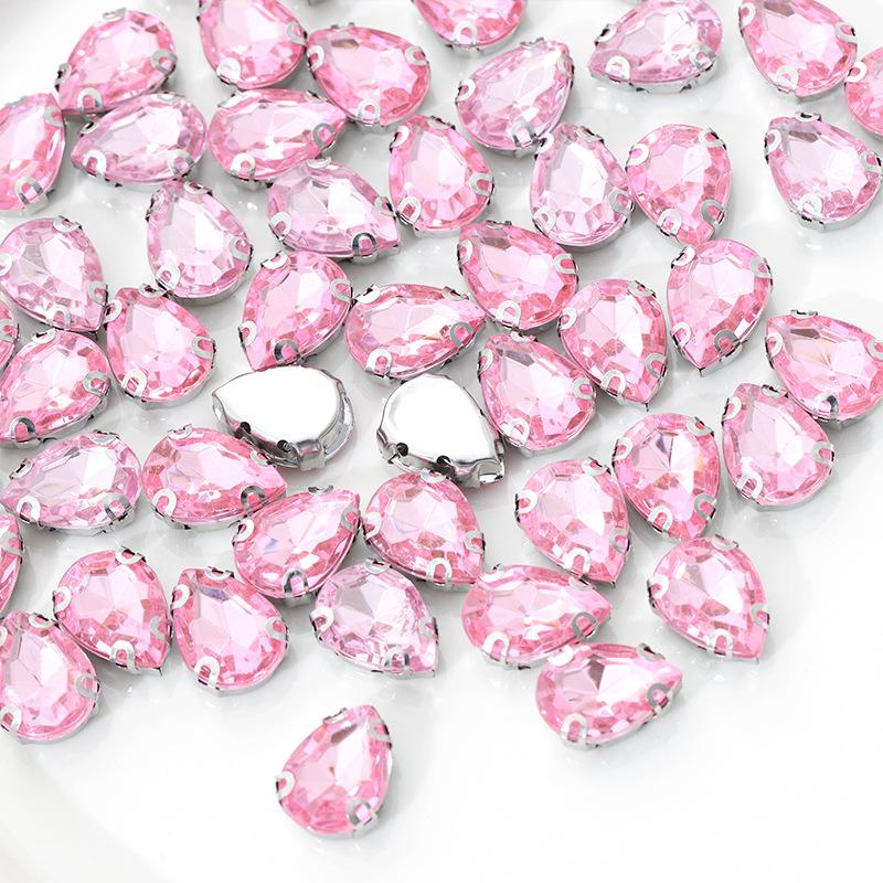 Drop Back Clear Iron-on Rhinestone Acrylic Stones for DIY Clothing