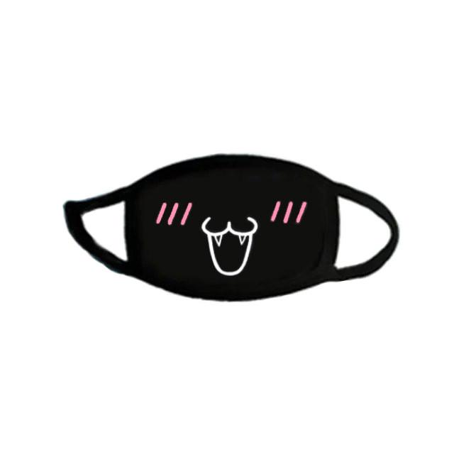 Custom Logo Black Protective Mask With Cartoon Design For Summer And Winter Wear