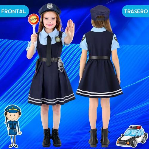 Police Costume For Girls, 10-piece Police Officer Outfit F