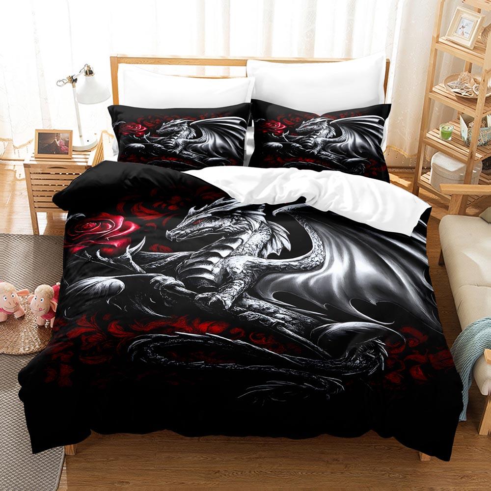 

Comforter Happy Halloween Bedding Set Skeleton Skull Floral 3D Printed Soft Twin Double Queen King Size Halloween Decor Comforter (quilt)-EU Single(135*200cm)3pcs