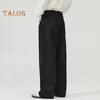 Men Pants Solid Color Straight Wide Leg Retro Style Pants with Pockets Zippered Trousers for Daily Home Streetwear Sports
