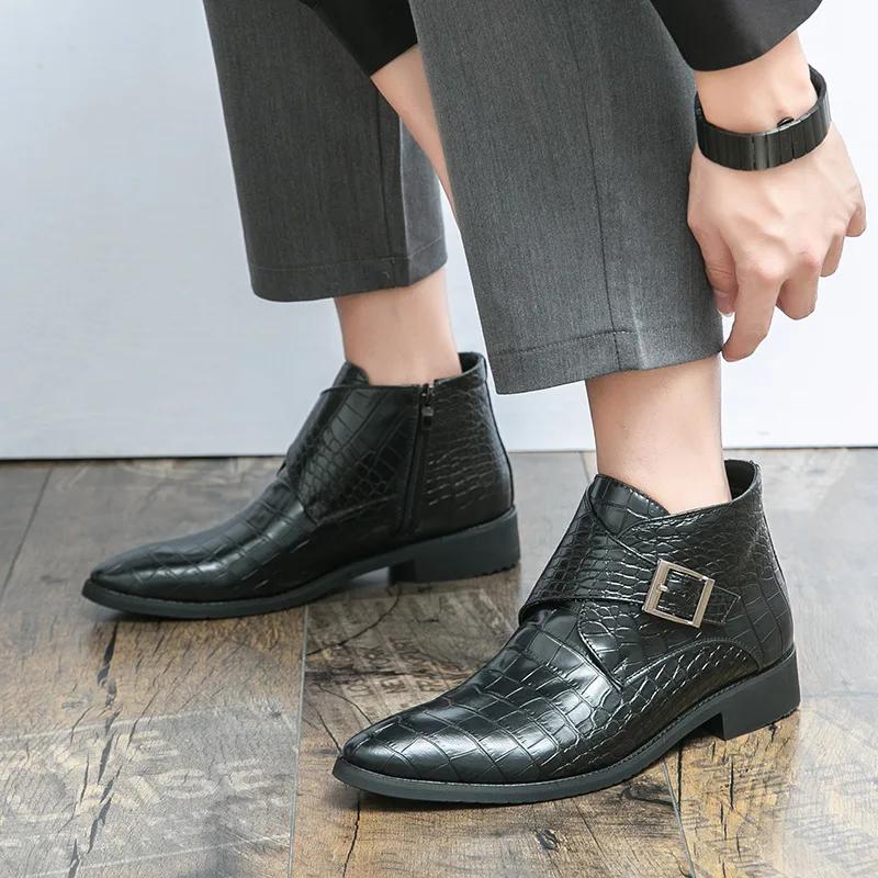 Cowboy Boots Men Genuine Leather Boots for Men 2025 Luxury Shoes High Quality Dress Booty Man Casual Sneakers Men's Shoe Ankle
