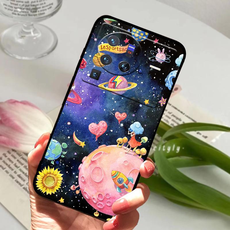 Soft Silicone Case For vivo X80 Pro 5G Coque X 80 Fashion TPU Phone Cover For Vivo X70 Pro Shockproof Bumper Shells Cute Cartoon
