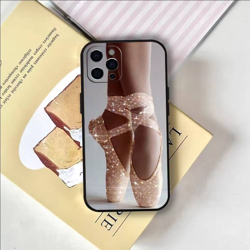 Ballet Ballerina Dance Shoes Phone Case For iPhone 17, 16,15,14,13,12,11 Plus,Pro Max, Others Soft Black Cover