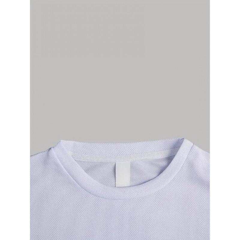 Men'S Casual Loose-Fitting Sports Short-Sleeve Breathable Sweat-Absorbing Top, Stylish , Streetwear In Large Sizes with a Round Neck