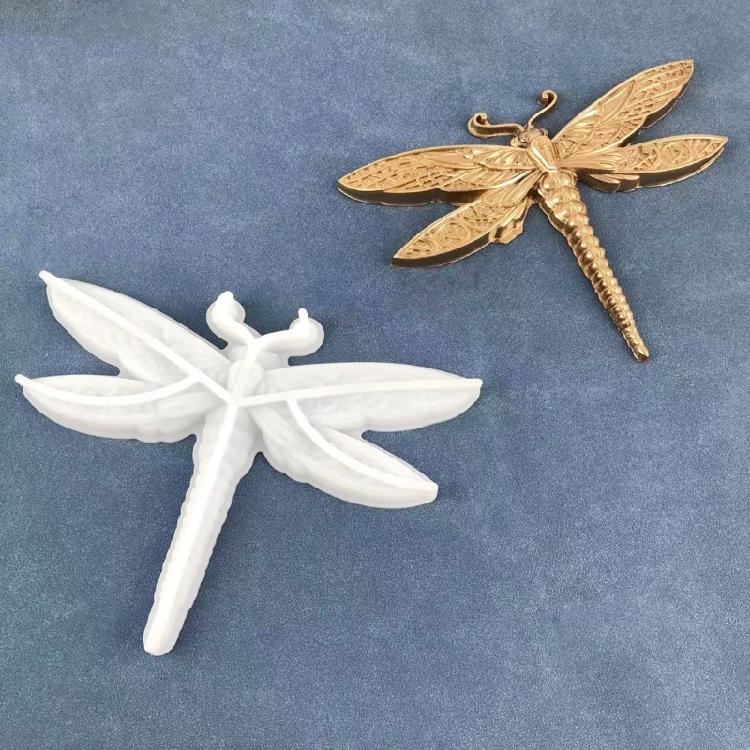 Weiche Silikonform für DIY-Bastel-Wandhänge-Dekorationen Halbe 3D-Prägung Libellen Kristall-Epoxidharz Gießform