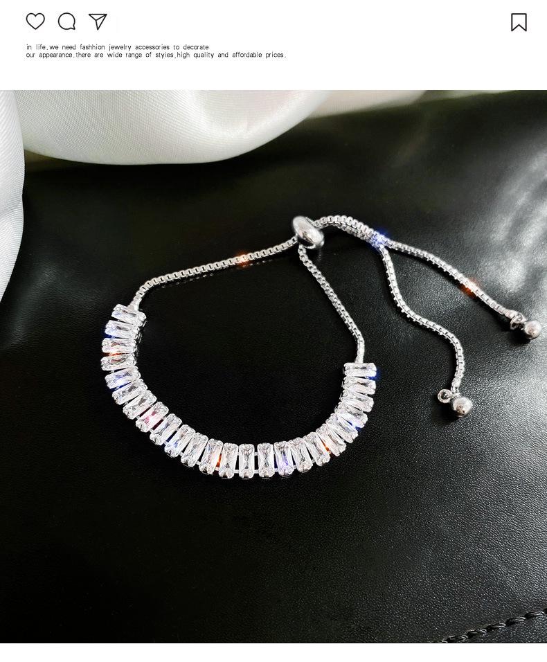 Luxurious Sparkling Zirconia Bracelet – Adjustable Pull-String Design with High-End Elegance