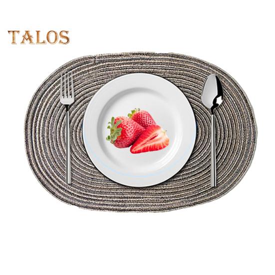 Podkładki z przędzy bawełnianej tkane w kształcie elipsy Minimalistyczne, odporne na ciepło i zużycie, podkładki na stół, maty jadalne do kuchni domowej