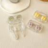 Contact Lens Cases Cute Transparent Pink Bow Contact Lens Case Girl Portable Beauty Pupil Box Storage Eye Care Container Box