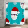 Santa Claus Christmas Shower Curtain With Sunglasses Pattern Waterproof Fabric For Bathroom Decorations Printed Holiday Decor