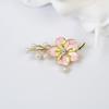 Elegant Peach Blossom Brooch: High-End Enamel Pink Flower Pin for Women