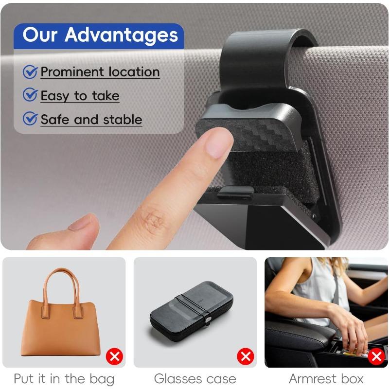 Car Sun Visor Sunglasses Clip Holder Universal Stable Glasses Hanger Card Ticket Organizer Interior Storage Clip Car Accessories
