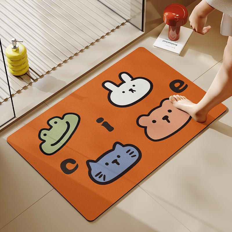 Filin Rabbit Toilet Non-slip Floor Mat Toilet Door Carpet Bathroom Soft Diatom Mud Absorbent Mat Quick Drying Foot Mat