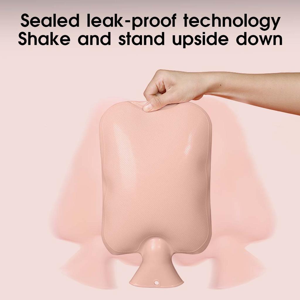 2000ml Hot Water Bottle Water-Filled Hot Water Bag Warm Belly Hand and Foot Warmer Women Menstrual Cramp Pain Relief