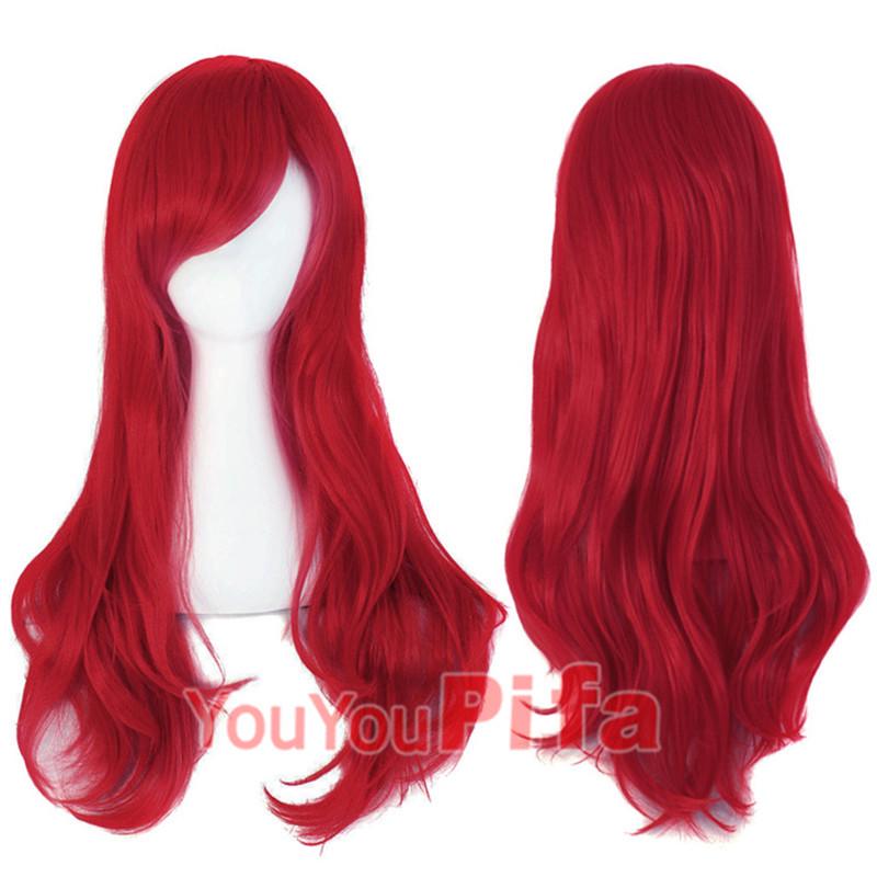 Long Curly Cosplay Wig for Women - 70cm, Gold/Pink/Blue, Realistic Full Wig with Headband