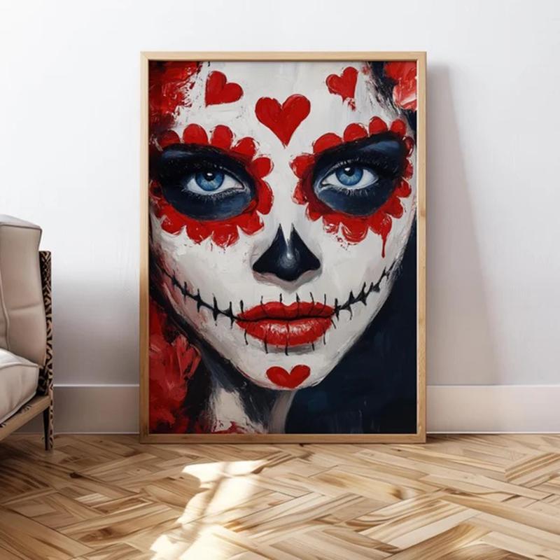Mexican Day of The Dead La Catrina Sugar Skull Girls Poster Prints Gothic Canvas Painting Art Picture for Room Home Decor