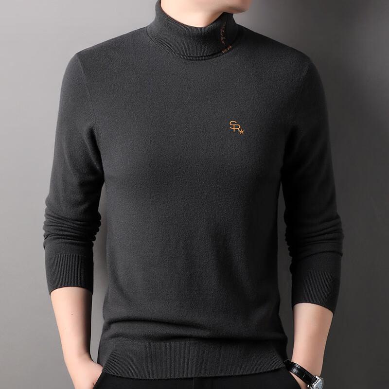 Hengyuanxiang Men s 100% Pure Wool Turtleneck Sweater M