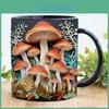 Mug 300ml 3d Smooth Coffee Mushroom Print Heat Resistant Colorfast Smooth Ceramics Portable No Odor Food Grade Office Kitchen Mug