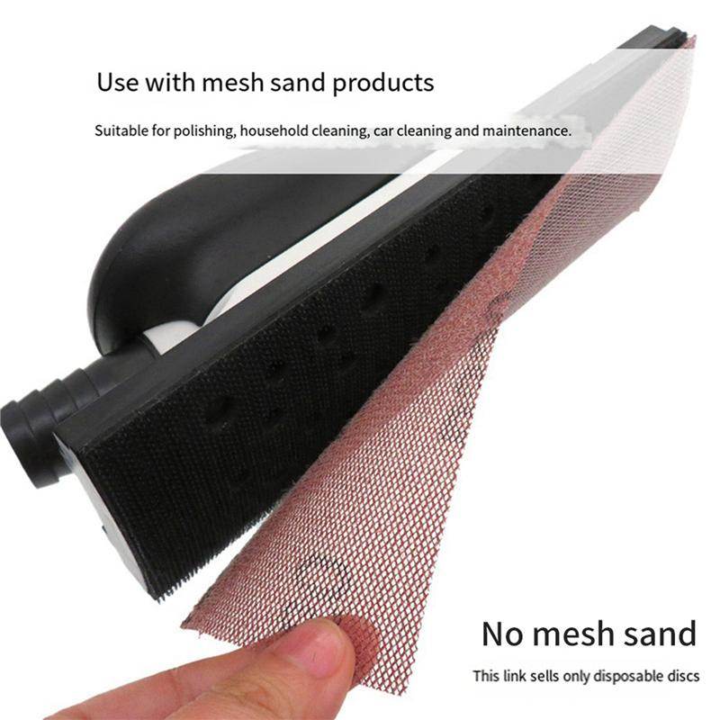 A03F-2 Set 200 X 70Mm Sanding Block Vacuum Hand Sander Sponge Pad Dust Free With 8 Pcs Replacement Pad For Wood Polishing Car