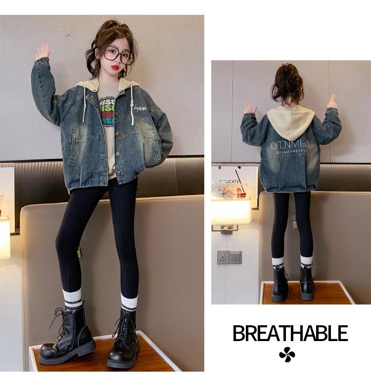 Girls' Denim Jacket - Autumn & Spring 2025 Trendy Outerwear Fashion for Big Kids