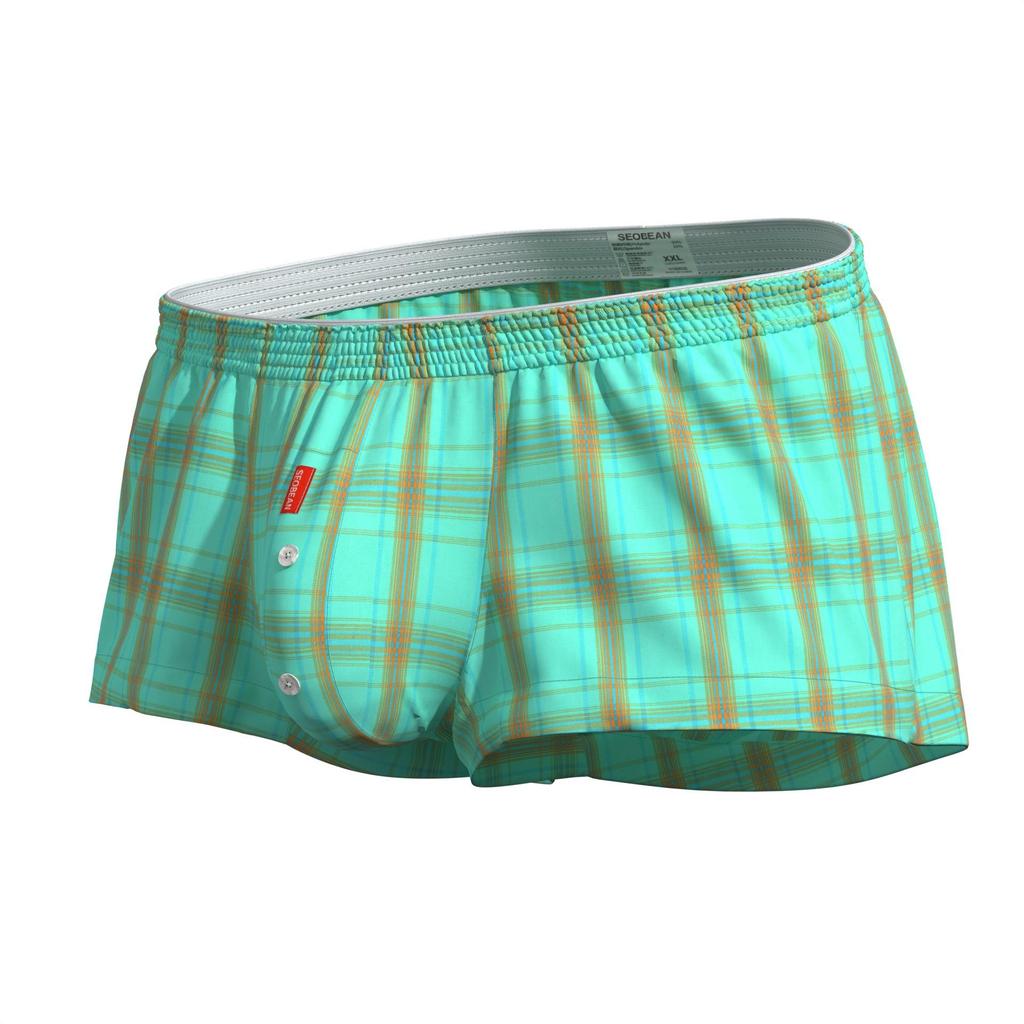 Cotton Men's Plaid Boxer Shorts Men Underwear Boxers Home Lounge Shorts Male Underpants Men Sleep Bottoms