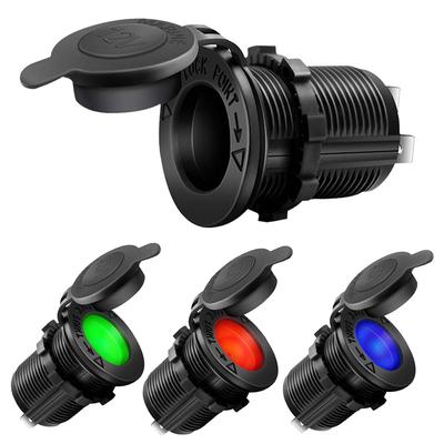 Car Cigarette Lighter Socket 12V 24V Adapte Plug Motorcycles Cigar Jack Multi Socket for Marine Boat Motorcycle Truck RV ATV
