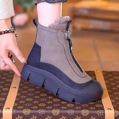 Snow Boots Autumn and Winter Velvet Warm Large Cotton Shoes Waterproof and Non-slip Thick-soled High-top Martin Boots