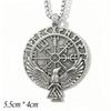 316L Stainless Steel Viking Rune Odin Crow Pendant Necklace For Men Nordic Vintage Jewelry Accessories