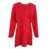 SP Women's Red Rose Knitted Dress - French Elegance & Socialite Style for Spring/Autumn