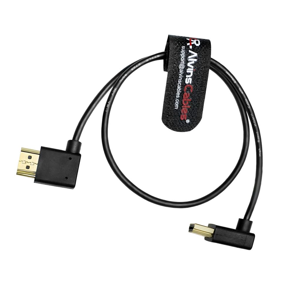 Cables Z CAM E2 HDMI Right Angle Cable for Portkeys BM5 90 Degrees to Right Angle Alvin's 2.0 Monitor, 45cm,