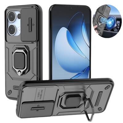 Coque Pour OPPO Reno 13 Pro 5G Coque Coulissante Protection Objectif Antichoc Armure Coque de Téléphone Pour OPPO Reno13 Pro Support Magnétique Anneau Housse