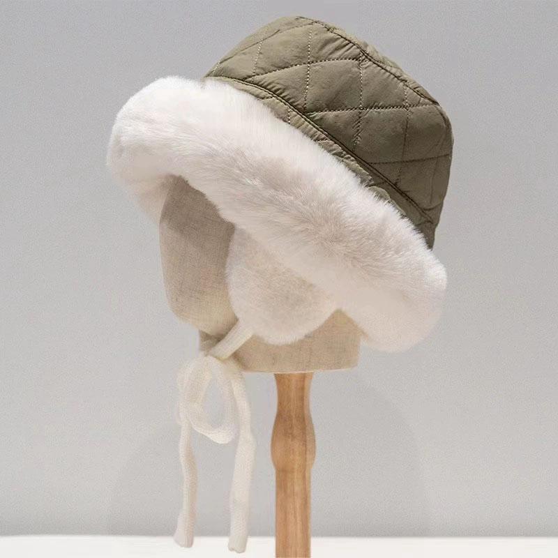 Simple Suede Velvet Lei Feng Hat Winter Men's and Women's Fleece Thickened Outdoor Cycling Ear Protection Warm Bucket Hats Thick Basin Hats