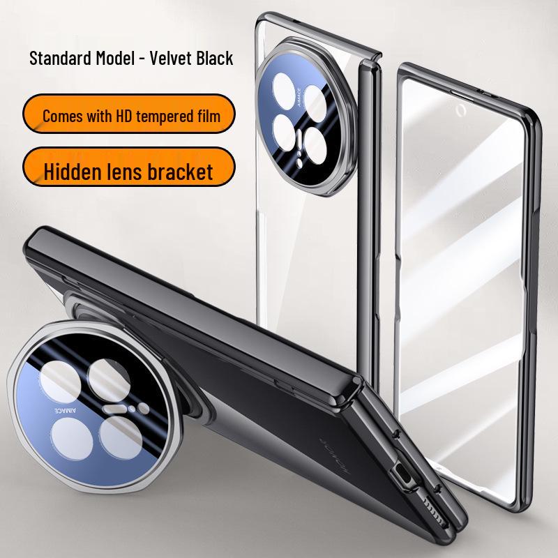 Honor Magic V6 Transparent Magnetic Foldable Phone Case with Lens Holder - Full Coverage Anti-Drop Protection for Men