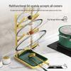 Elegant Multi-Function Kitchen Rack: Multi-Layer Organizer for Pot Covers and Utensils