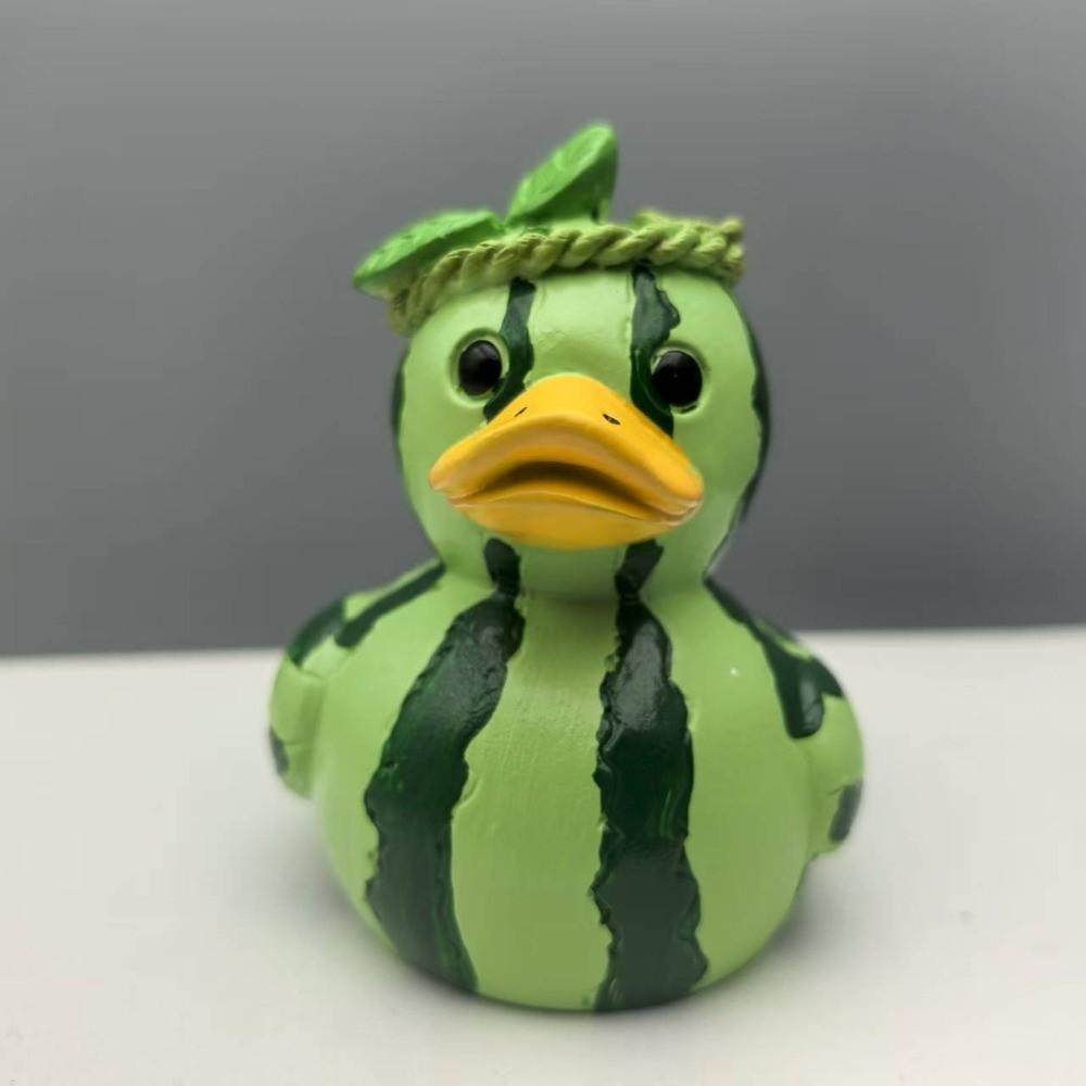 Decorative Dragon Fruit Duck Figurine Cartoon Duck Ornament Watermelon Duck Statue  Desktop Display