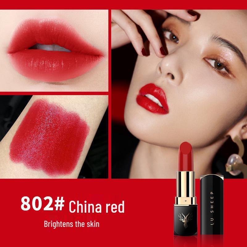 Deer Sheep Moisturizing Velvet Lipstick: Matte, Long-Lasting, Waterproof, Fade-Resistant, Non-Stick.