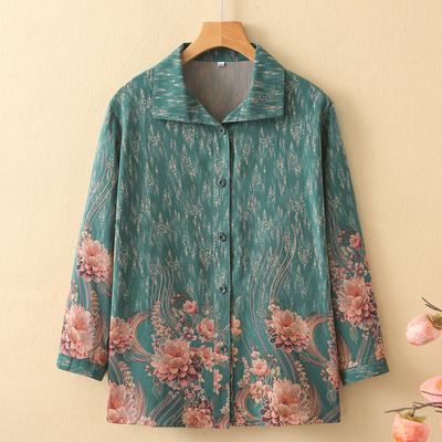 Büyük Beden 3XL-8XL Oversize Yazlık Kadın Bluzları Günlük Gömlekler Bol Vintage Uzun Kollu Üst Yaz Orta Yaşlı Kadın Giyim