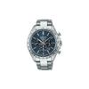 Seiko Relógio Masculino Antimagnético 100 metros à prova d'água Solar Quartzo Pulseira de Aço Mostrador Azul SBPY163