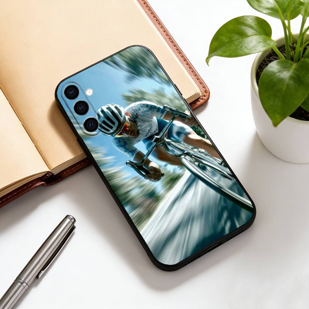 Road cycling Phone Case For Samsung Galaxy A73,A72,A71,A70,A53,A52,A51,Others Soft Black Cover