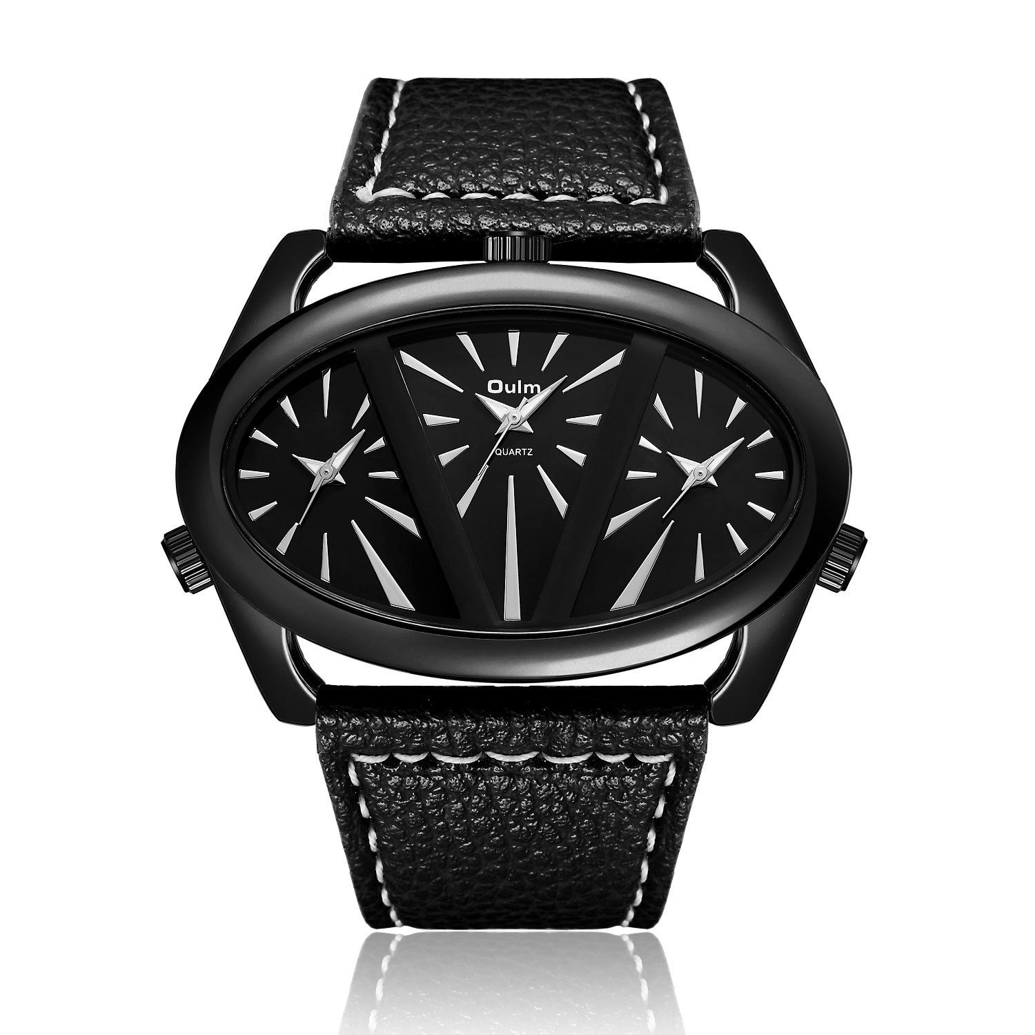 

Мужские часы с овальным циферблатом, сетчатым браслетом, тремя циферблатами, люминесцентными стрелками, модные, трендовые, спортивные наручные часы