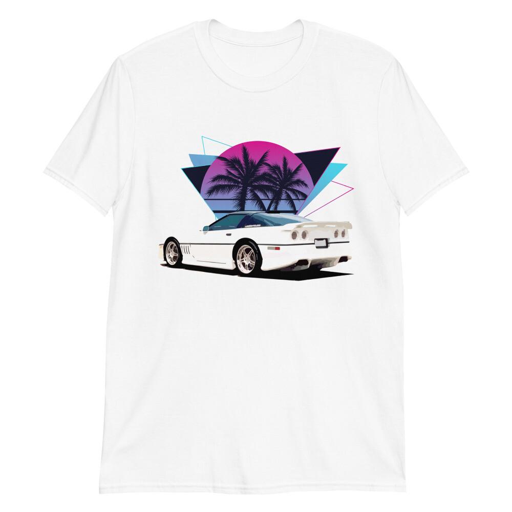 White vette C4 80s 90s Vaporwave Short-Sleeve Unisex T-Shirt S