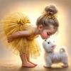 5d Diy Diamond Painting Girl Dog Portrait Diamond Embroidery Seaside Full Round Drill Cross Stitch Kits Gift