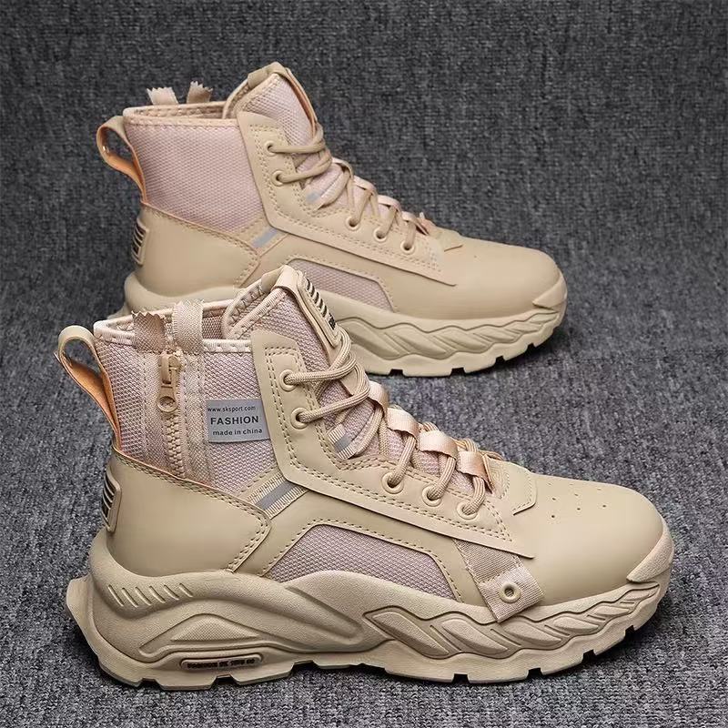 Retro desert combat boots Martin boots autumn and winter tooling boots thick-soled waterproof outdoor mountaineering high-top men's shoes