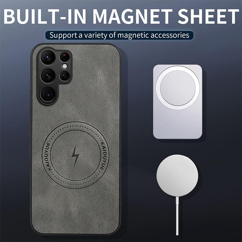 Magsafe Phone Case for Samsung S25 Ultra S 25+ Luxury Sheep Skin Magnetic Matte Anti-drop Bumper Cover for Galaxy S25 Edge