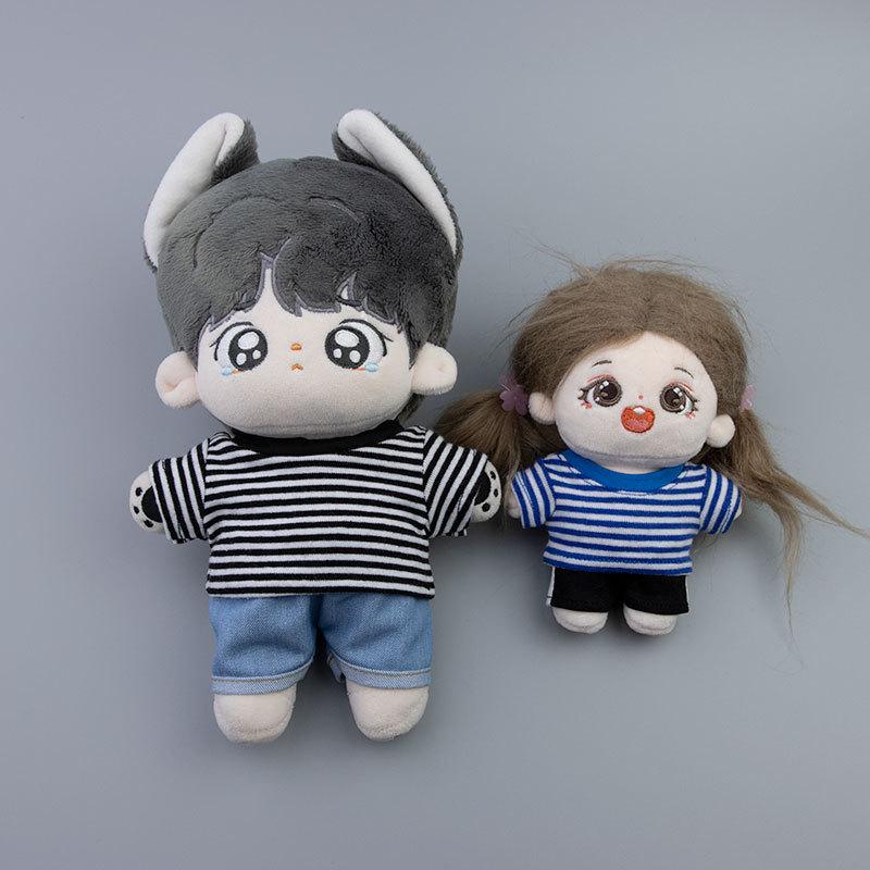 Versatile Striped T-Shirt for 10cm, 15cm, 20cm Doll Figures