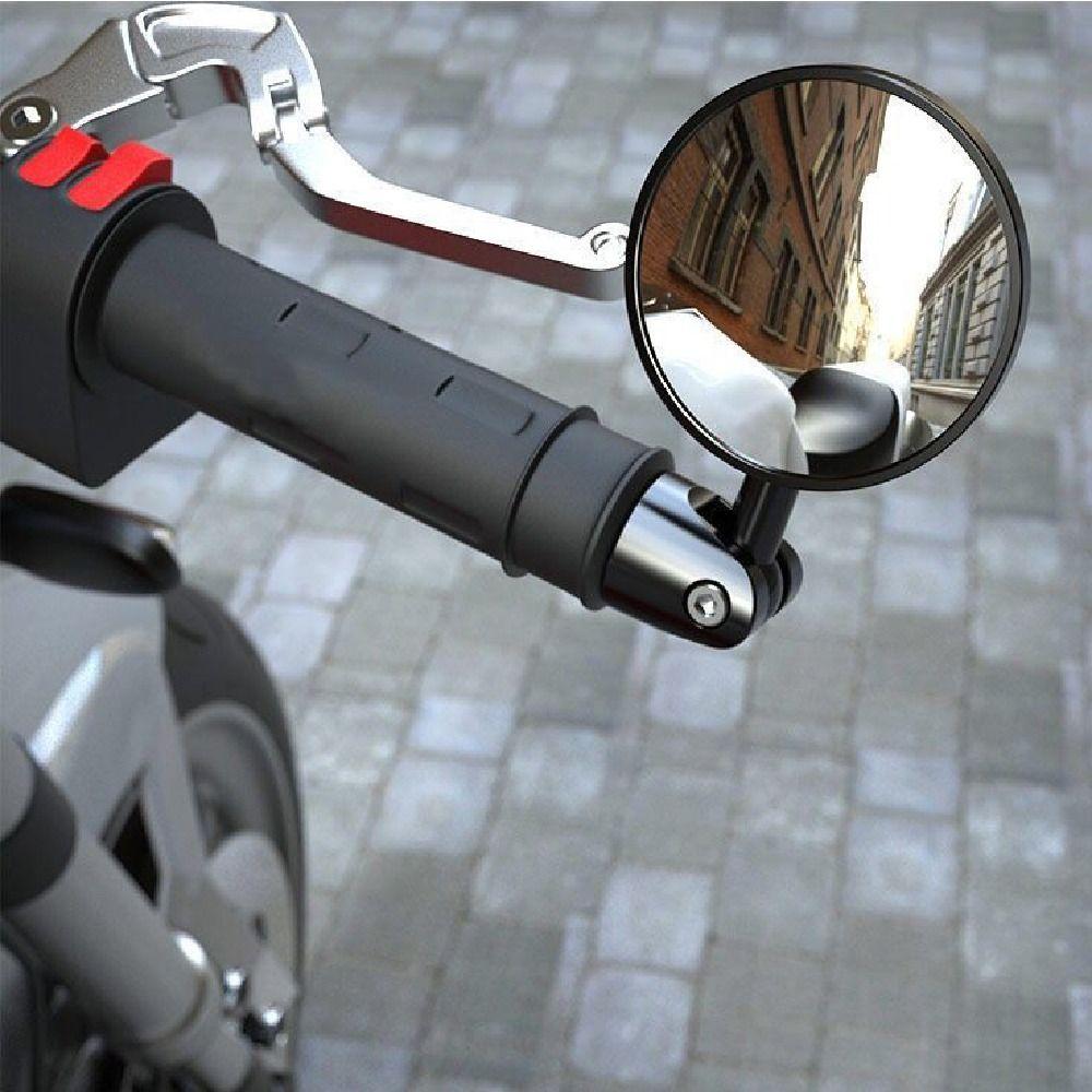 2Pcs Flat/Convex Motorbike Handlebar Mirror Full Angle Handle Bar End Mirror  Motorcycle Accessories